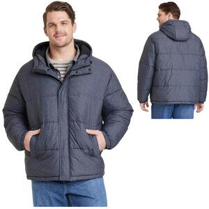 Goodfellow & Co NWOT Men's M Heathered Gray Solid Midweight Winter Puffer Jacket